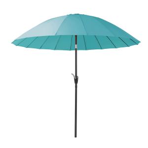 Parasol azul con mástil central