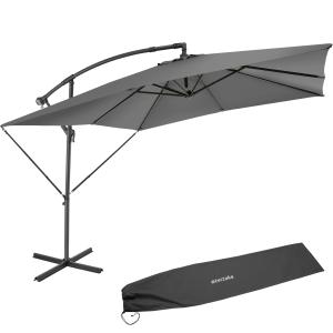 Parasol con manivela 2,5 x 2,5 m, gris claro