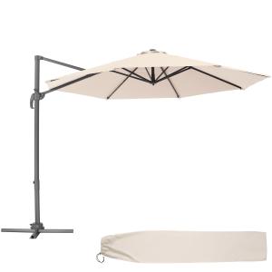 Parasol daria ø 300 cm con pedal y funda aluminio beige