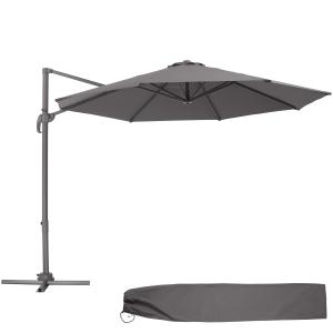 Parasol daria ø 300 cm con pedal y funda aluminio gris