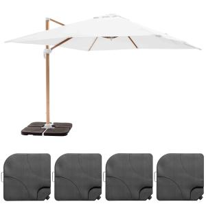 Parasol de 3x3m y 4 losas para llenar con efecto madera bla…