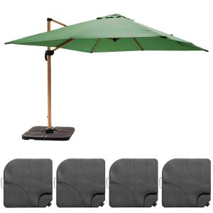 Parasol de 3x3m y 4 losas para llenar con efecto madera ver…