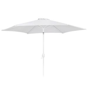 Parasol de jardín apertura manivela Alba blanco de aluminio