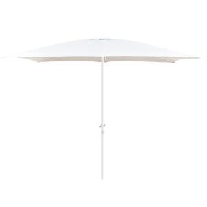 Parasol de jardín apertura manivela Alba rectangular blanco