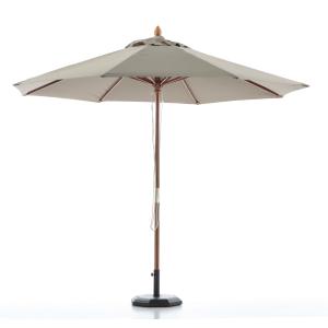 Parasol de madera redonde diámetro 3m taupe - habana