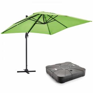 Parasol desplazado de 2x3 m y base con ruedas de aluminio v…