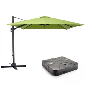 Parasol desplazado de 3x3m y base con ruedas de aluminio ve…