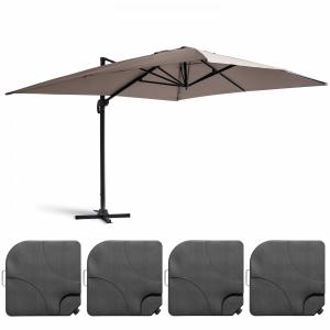 Parasol desplazado de 3x4m y 4 losas de relleno de aluminio…