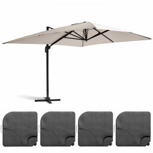 Parasol desplazado de 3x4m y 4 losas para llenar de alumini…