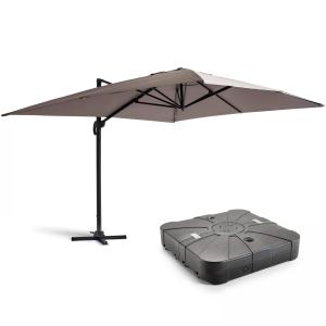 Parasol desplazado de 3x4m y base con ruedas de aluminio co…