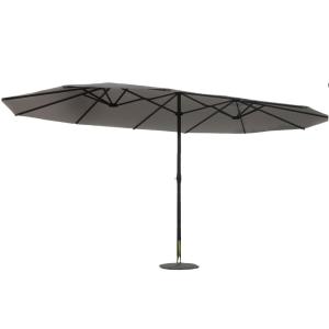 Parasol doble de 2,7 x 4,6 m gris