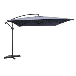 Parasol excéntrico de 3 x 3m gris