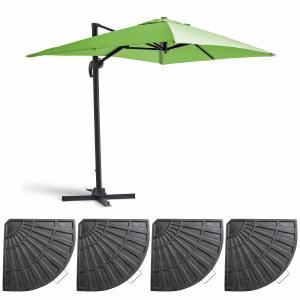 Parasol excéntrico orientable a 360° (2 x 3 m)   4 losas de…