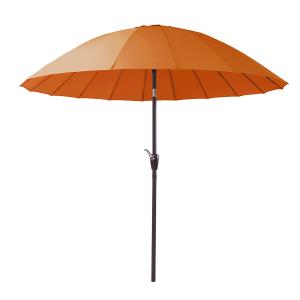 Parasol naranja con mástil central