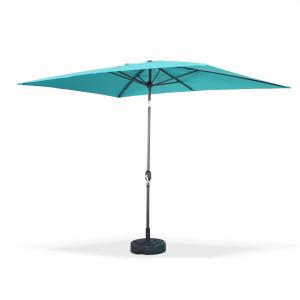 Parasol, sombrilla central, rectangular, turquesa, 2x3m