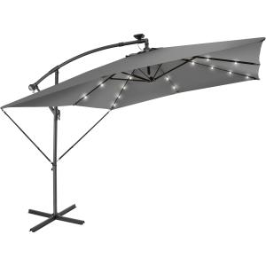 Parasol sunna con luces solares led y manivela 25 x 25 m  p…