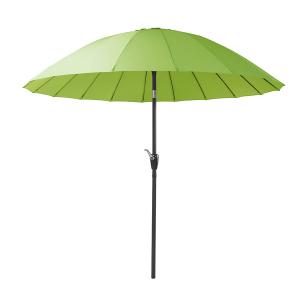 Parasol verde con mástil central