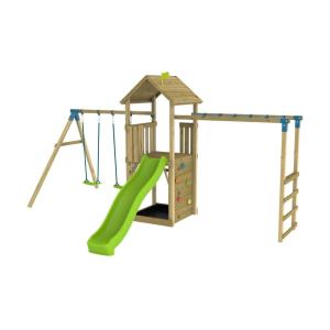 Parque infantil con barras de mono madera marrón FSC®