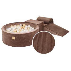 Parque infantil con piscina de bolas: beige/blanco perla