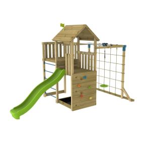 Parque infantil de doble plataforma madera marrón FSC®