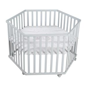 Parque infantil hexagonal, altura regulable, rodillos de fr…