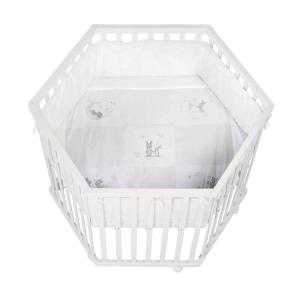 Parque infantil hexagonal, altura regulable, ruedas de fren…