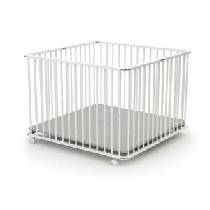 Parque infantil plegable madera blanco 100 x 100 cm