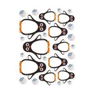Pegatinas antideslizantes para bañeras pingüinos negro