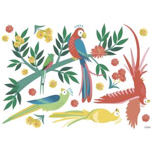 Pegatinas en vinilo de aves tropicales 64x90 cm