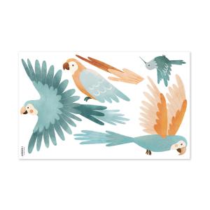 Pegatinas en vinilo loros y colibrí 64x40 cm