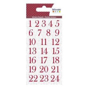 Pegatinas números rojos para calendario de adviento - barro…