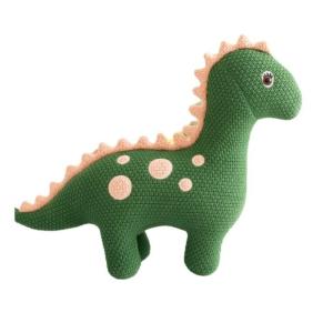 Peluche dinosaurio algodón 100% verde y rosa