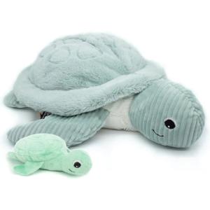 Peluche gigante tortuga mamá bebé menta