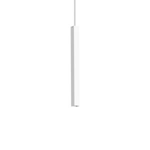 Pequeña lámpara colgante led de metal blanco, sección cuadr…