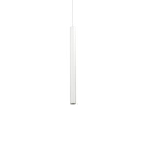 Pequeña lámpara colgante led de metal blanco, sección redon…