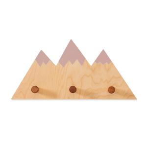 Percha infantil con forma de montañas madera/rosa