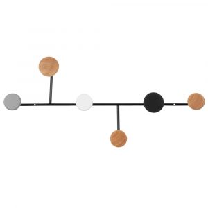 Perchero con 6 ganchos de haya y hevea