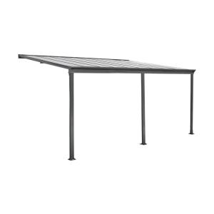 Pérgola 3x5m de aluminio con canalón, antracita