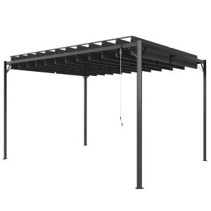 Pérgola 404x304x240 cm gris oscuro