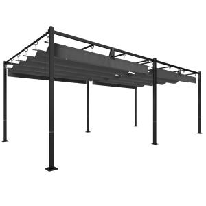 Pérgola 570x295x221 cm gris oscuro