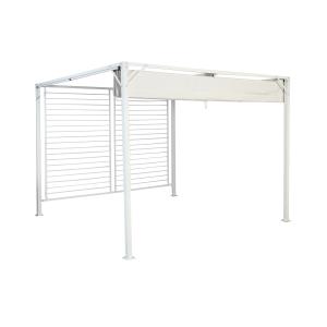 Pergola acero poliester blanco 296x296x225cm