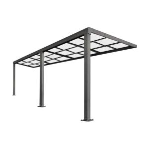 Pérgola adosada policarbonato gris antracita