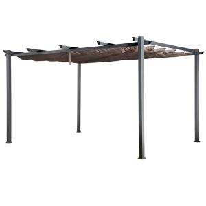 Pérgola autoportante 3 × 4m cassis taupe - estructura de al…