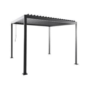 Pérgola bioclimática 3x3m de aluminio y acero con lamas ori…