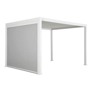 Pérgola bioclimática 3x4m con toldo vertica de 3m, blanco
