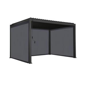 Pérgola bioclimática 3x4m de aluminio   3 toldos, antracita…