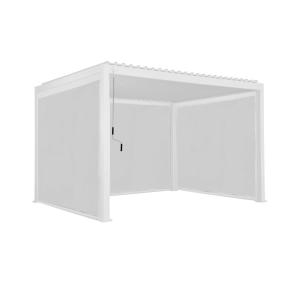 Pérgola bioclimática 3x4m de aluminio   3 toldos, blanca