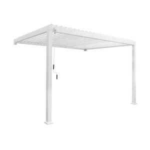 Pérgola bioclimática 3x4m de aluminio adosada con lamas ori…
