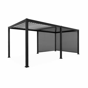 Pérgola bioclimática 3x6m con 2 toldos verticales de 3m, an…