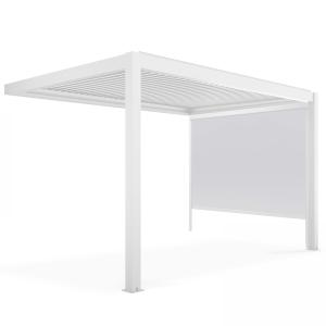 Pérgola bioclimática adosada blanca de 3x4m y 1 toldo de 2,…